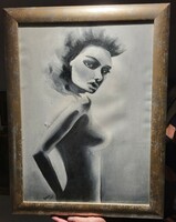 Monochrome modern nude portrait