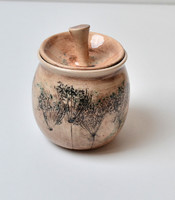 Ceramic sugar bowl with plant print