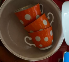Beautiful Russian, Soviet Ukrainian? Porcelain cups with dots
