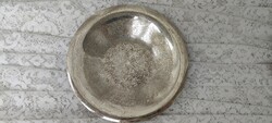 A silver-plated tray with a very nice pattern on ball feet