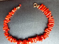 Natural red coral bracelet
