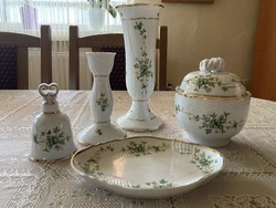 Hollóháza Erika patterned porcelain set - perfect condition (living room set)