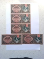 5 pieces of 1000 coins, 15 July 1945 - serial number tracker