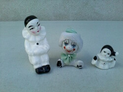 Three porcelain clowns