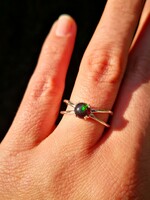 Valódi fekete opál köves ezüst gyűrű