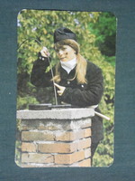Kártyanaptár,Baranya kéményseprő vállalat,Pécs, erotikus női modell,1979 ,   (2)