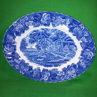 "WOODS WARE " ( WOOD &SONS  )kék, angol porcelán, ovális, asztali kínáló tál, süteményes, pecsenyés.