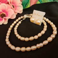 Baroque freshwater pearl string and earrings