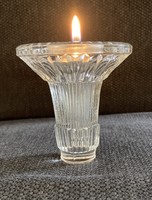 Art deco style glass candle holder, polished candle holder