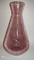 Large bay cracked glass vase in rare amethyst color for collectors