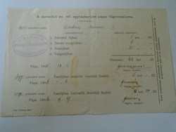 Za470.8 Pápa - high school - tuition receipt 1905-1906 papal year. Ref. Church. Its board of directors