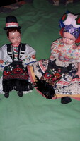 A pair of large antique Hungarian Matyó celluloid dolls in very nice condition, each 32cm/each according to the pictures