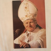 Imakártya: II. János Pál pápáról készült fénykép, hátoldalán "Ima a Szentatyáért"