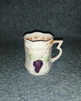 Antique porcelain small jug with grape pattern (a3)