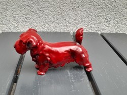1,-Ft Gyönyörű nagyon ritka antik Zsolnay piros eozinmázas foxterier
