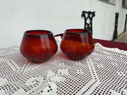 Gyönyörű valószínűleg karcagi berekfürdői üveg vázák mesés színűek Mid century modern retro