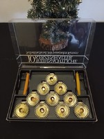 Christmas, gold-colored candle holders, 10 in a box