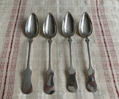 4 antique silver spoons made by József Szentpétery