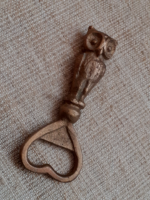 Copper owl-shaped beer opener