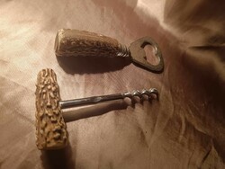 Deer antler corkscrew + beer opener