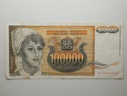 Jugoszlávia 100 000 dinár 1993