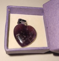 Amethyst heart pendant in gift box
