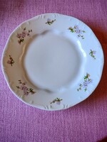 Zsolnay porcelán lila barackvirág mintás lapos tányér