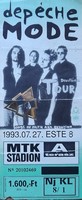 Concert ticket! Depeche Mode 27.07.1993.