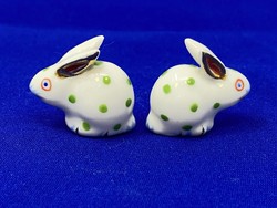 Óherendi Herendi mini, polka dot, porcelain bunny rabbit pair 2pcs (2.5cm) - cz