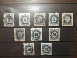 1874. Távirda copperplate 5, 10, 40 krajčar