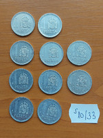 Spanish 1 peseta 1984 - 1987 10 pieces s10/33