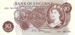 10 shilling shillings 1966-70 Anglia gyönyörű