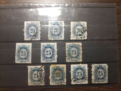 1874. Távirda copperplate 20, 25 krajczár