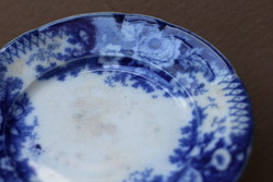 V&B Villeroy & Boch Jardiniere jelzésű antik kobaltkék rózsás fajansz tányér