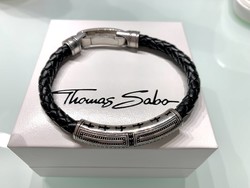 Original thomas sabo men's leather bracelet, 925 silver, like new