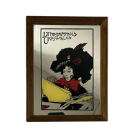 Illustrated art nouveau absinthe advertising sign, mirror
