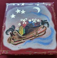 Old Christmas paper jewelry box