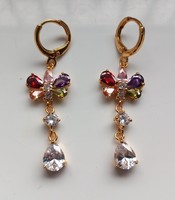 Gold-plated rhinestone earrings