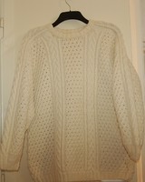Oversize unisex thick hand-knitted pullover