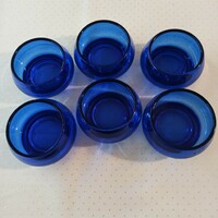 Ink blue glass compote set
