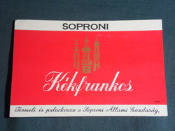 Bor címke, Sopron pincészet, borgazdaság, Soproni kékfrankos bor