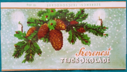 Szerencsi Tejcsokoládé karácsonyi csomagolása, 10 deka 14,80  Ft.