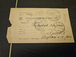 1917-es Portómentes levelezőlap Budapest
