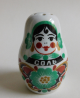 Matryoshka Soviet porcelain salt shaker