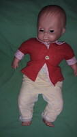 Almost antique 1960s sleeping blinking plastic / rag toy doll 40cm as shown in the pictures