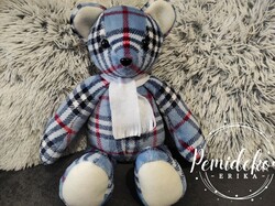 Welsoft blue checkered teddy bear