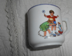 Zsolnay porcelain - small cup with children's pattern