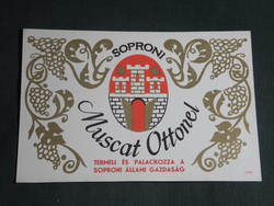 Bor címke,Sopron, pincészet, borgazdaság, Soproni muscat ottonel bor