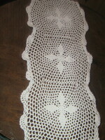 Charming hand crocheted tablecloth runner