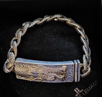 Special silver dragon motif bracelet